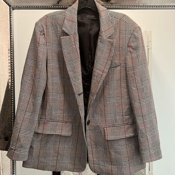 Zara Plaid Soft Casual Blazer sz M - Picture 2 of 2